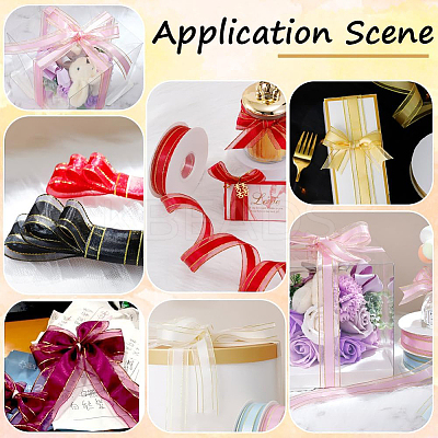 1Roll Solid Color Organza Ribbons ORIB-CY0001-03D-1