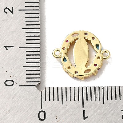 Brass Pave Colorful Cubic Zirconia Connector Charms X-KK-M278-02B-G-1