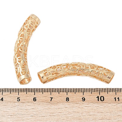 Hollow Out Brass Tube Beads KK-G532-01G-1