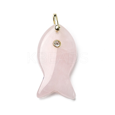Natural Rose Quartz Pendants KK-D021-05I-G-1