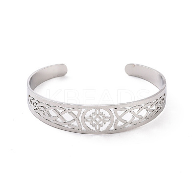 Non-Tarnish 304 Stainless Steel Cuff Bangles BJEW-M234-03P-1