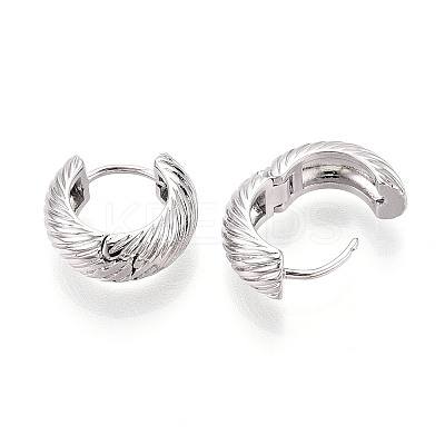 Brass Twist Hoop Earrings EJEW-T048-40P-1