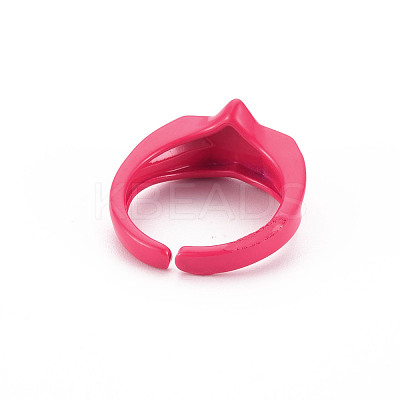 Spray Painted Brass Cuff Rings RJEW-S045-107-NR-1