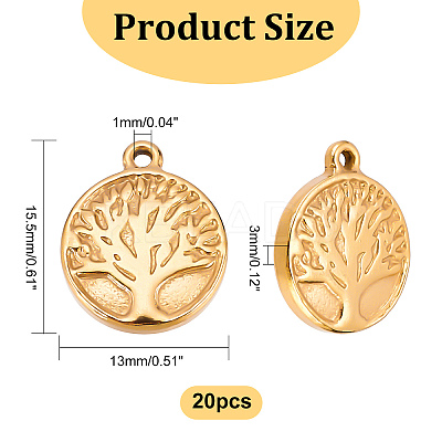 20Pcs 304 Stainless Steel Charms STAS-DC0010-84-1