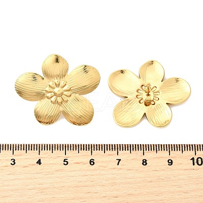 304 Stainless Steel Flower Stud Earrings EJEW-P312-03B-G-1