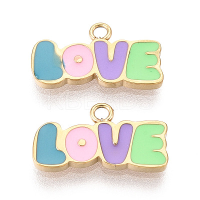 304 Stainless Steel Enamel Pendants STAS-T068-02A-1
