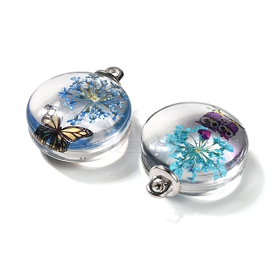 Transparent Glass Pendants GLAA-M048-06-1