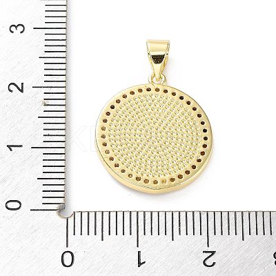 Rack Plating Brass Micro Pave Cubic Zirconia Pendants KK-C041-26G-1