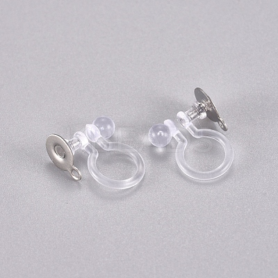 304 Stainless Steel and Plastic Clip-on Earring Findings STAS-G225-28P-1