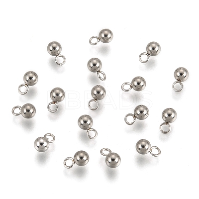 Tarnish Resistant 201 Stainless Steel 3D Ball Round Charms Pendants STAS-Q171-05-1