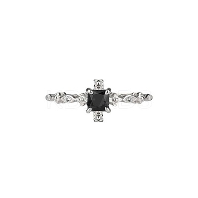 Brass Micro Pave Cubic Zirconia Finger Rings FS-WG8C77A-01-1
