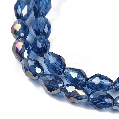 Transparent Electroplate Glass Beads Strands X-EGLA-N013-T6mm-B28-1
