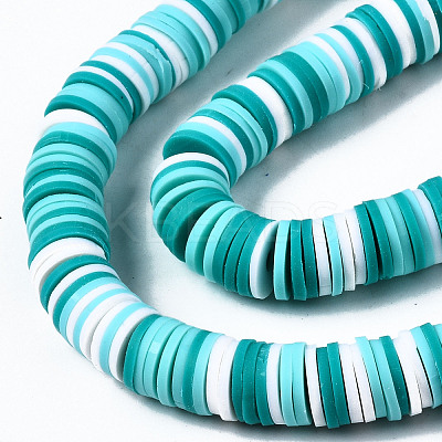 Handmade Polymer Clay Beads Strands X-CLAY-R089-8mm-085-1