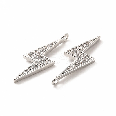 Rack Plating Brass Micro Pave Cubic Zirconia Pendants KK-K165-18P-1