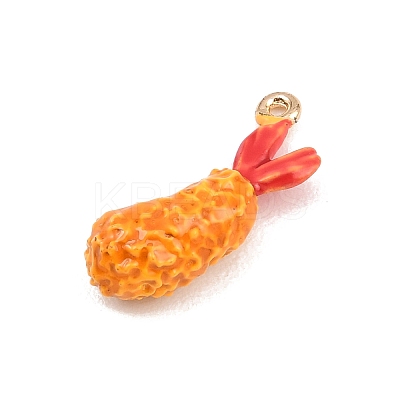 Fried Shrimp Alloy Enamel Pendants ENAM-P264-01E-G-1