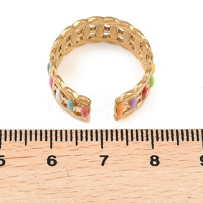 304 Stainless Steel Cuff Open Rings for Women LS-RJEW-I113-02G-03-1