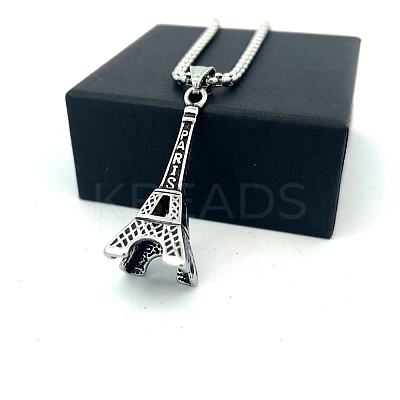 Vintage Paris Eiffel Tower Pendant 304 Stainless Steel Men’s Necklaces EO0985-1