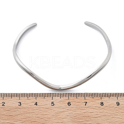 304 Stainless Steel Cuff Bangles for Women BJEW-B108-11P-1