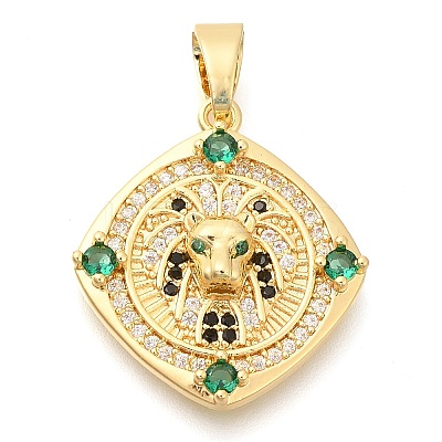Brass Micro Pave Cubic Zirconia Pendants KK-S049-12G-1