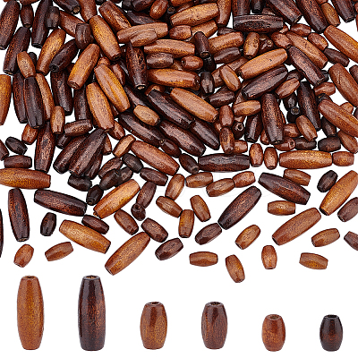240Pcs 6 Style Retro Wooden Beads WOOD-GA0001-44-1