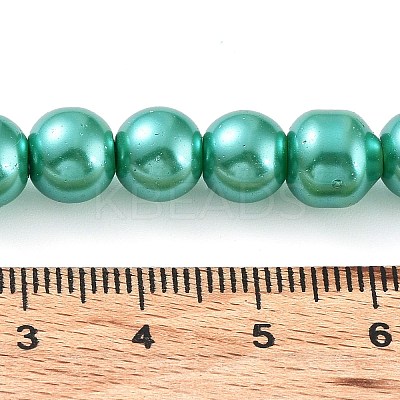 Baking Paint Pearlized Glass Pearl Round Bead Strands HY-Q330-8mm-29-1