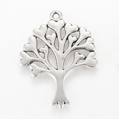 Tibetan Style Alloy Pendants TIBEP-Q064-44AS-RS-1