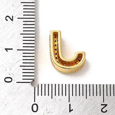 Brass Micro Pave Clear Cubic Zirconia Charms ZIRC-C009-01G-J-1