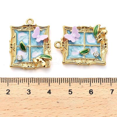 304 Stainless Steel Enamel & Rhinestone Pendants STAS-B084-02G-02-1