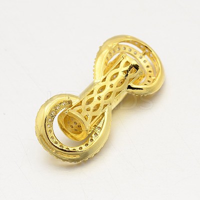Brass Micro Pave Cubic Zirconia Beads ZIRC-M076-01-RS-1