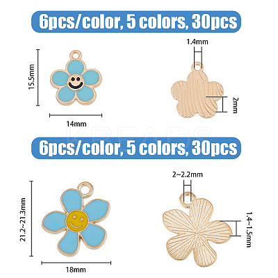 60Pcs 10 Style Alloy Enamel Pendants ENAM-HY0002-98-1
