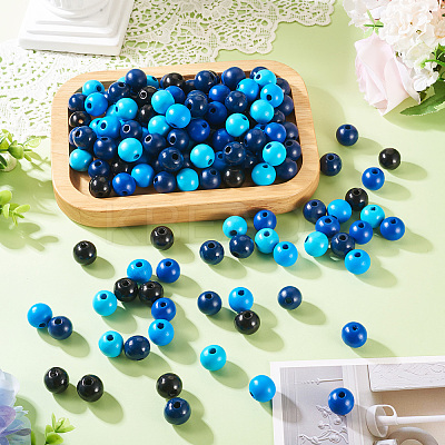 240Pcs 6 Colors Natural Wooden Beads WOOD-TA0002-74C-1