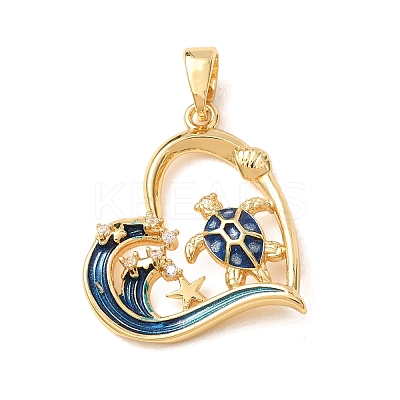 Brass Micro Pave Clear Cubic Zirconia Pendants CU-CBA8A7D-02G-G-1