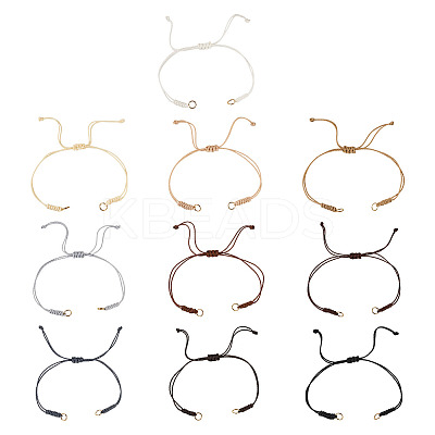 30Pcs 10 Styles Adjustable Waxed Polyester Cord Bracelet Making X1-AJEW-TAC00052-1