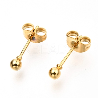 304 Stainless Steel Ball Stud Earrings EJEW-C501-10A-1