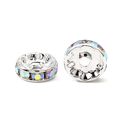 Brass Grade A Rhinestone Spacer Beads RSB039NF-02-1