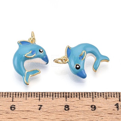 Brass Enamel Pendants KK-T072-22G-1