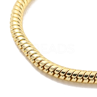 3MM Brass European Style Round Snake Chain Bracelets for Jewelry Making BJEW-G703-01G-1