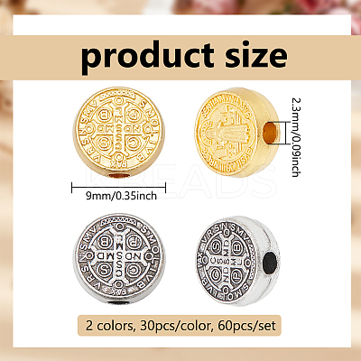 160Pcs 2 Colors Tibetan Style Alloy Beads TIBEB-NB0001-39-1