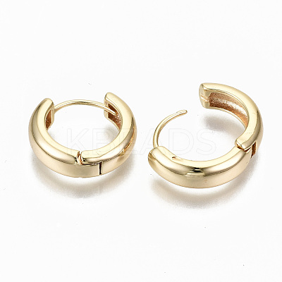 Brass Huggie Hoop Earrings KK-S356-151G-NF-1