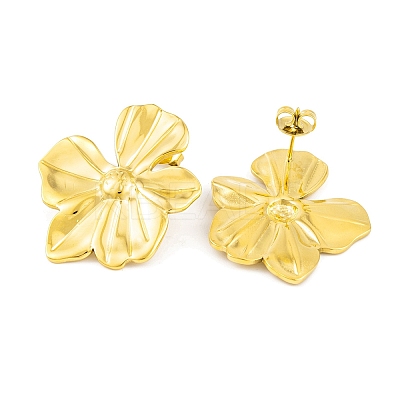 Ion Plating(IP) 304 Stainless Steel Stud Earrings for Women EJEW-A049-10G-1
