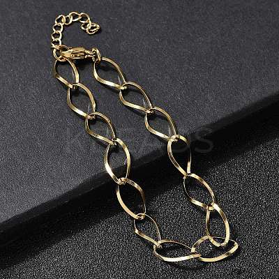 304 Stainless Steel Link Chain Bracelets for Women BJEW-A051-02G-1