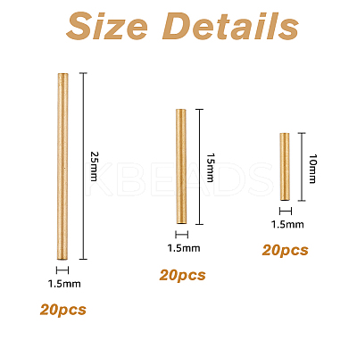 60Pcs 3 Style 304 Stainless Steel Tube Beads STAS-DC0013-24-1