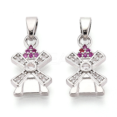 Brass Micro Pave Cubic Zirconia Pendants KK-N257-69P-1