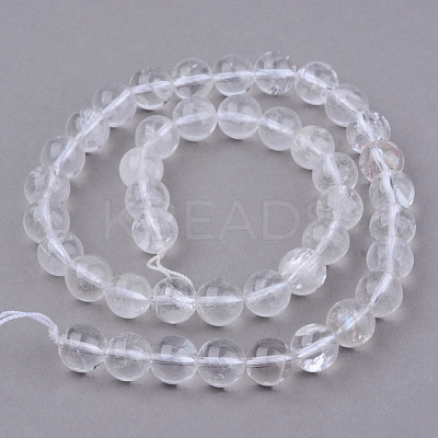 Natural Quartz Crystal Beads Strands G-Q462-8mm-32-1