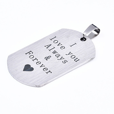 Non-Tarnish 201 Stainless Steel Quote Pendants STAS-T044-225P-1