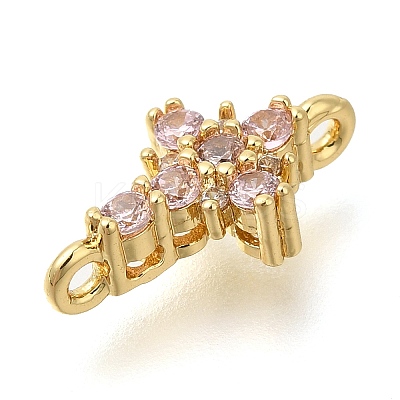 Brass Pave Cubic Zirconia Connector Charms KK-M101-03B-G02-1