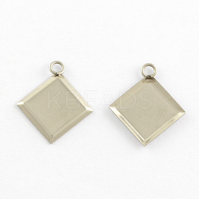 Tarnish Resistant Stainless Steel Pendant Cabochon Settings LS-STAS-Q168-12-1
