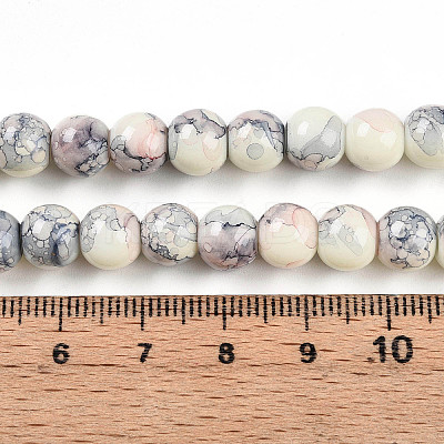 Baking Paint Glass Beads Strands DGLA-N003-8mm-C05-1
