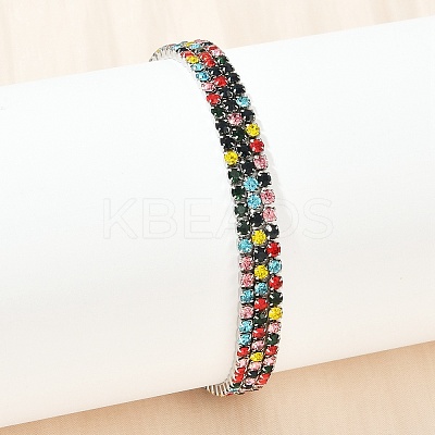 304 Stainless Steel Rhinestone Cup Chain Bracelets for Women BJEW-Z143-23P-01-1