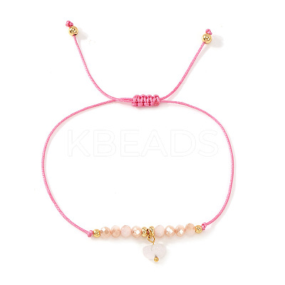 Glass Heart Charm Braided Bracelets ZL0306-1
